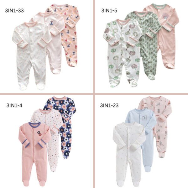 New Sleepsuit Baby Girl 3in1 MMPS Premium Import Untuk Anak Perempuan - Gambar 4