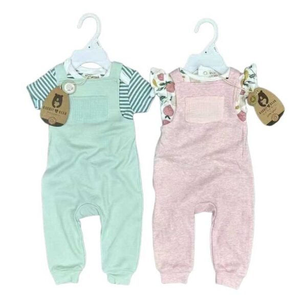 Set Jumpsuit 2in1  Bayi Laki-Laki dan Perempuan Bahan Katun Premium Untuk Anak Usia Newborn - 24 Bulan - Gambar 2