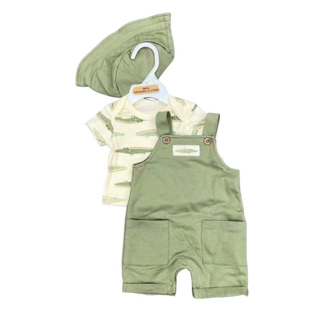 Set Overall 3IN1 Baby Boy Dapat Topi Bahan Katun Premium Import Untuk Anak Laki- Laki Usia Newborn Sampai 24 Bulan - Gambar 7