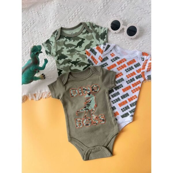 Bodysuit Lengan Pendek Isi 3 Baby Boy dan Girl Bahan Katun Untuk Anak Laki Laki dan Perempuan Usia Newborn Sampai 9 Bulan - Gambar 5
