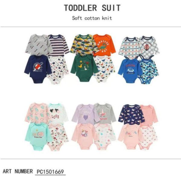 New Bodysuit Lengan Panjang Baby Girl dan Baby Boy 4in1 Premium Import Untuk Anak Usia Newborn Sampai 9 Bulan
