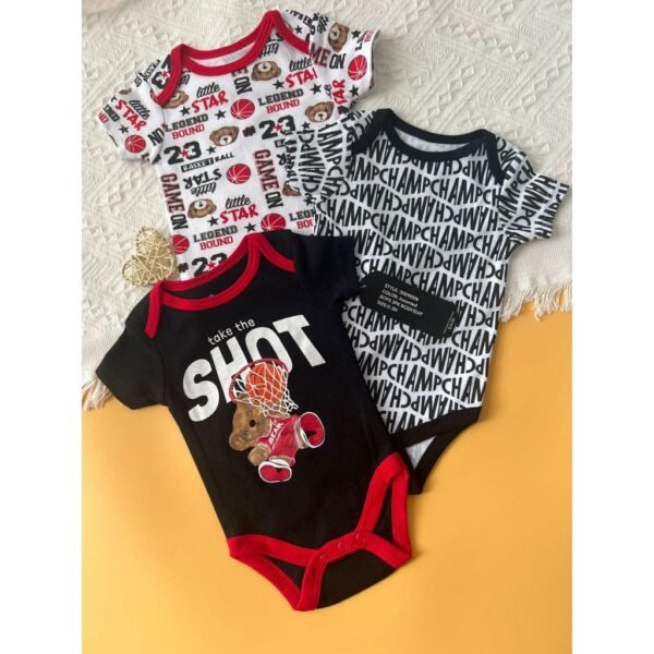 Bodysuit Lengan Pendek Isi 3 Baby Boy dan Girl Bahan Katun Untuk Anak Laki Laki dan Perempuan Usia Newborn Sampai 9 Bulan - Gambar 18