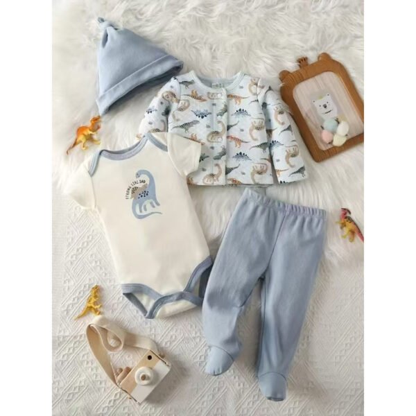 PF Baby Boy Dan Baby Girl Set 4in1 Bulu Motif Lucu Premium Import Untuk Anak Usia Newborn Sampai 9 Bulan - Gambar 6