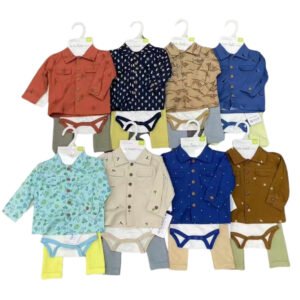 CKBaby Boy Setelan Bodysuit Kemeja 3in1 Bahan Premium Import untuk Anak Laki Laki usia 3 Sampai 24 Bulan 1