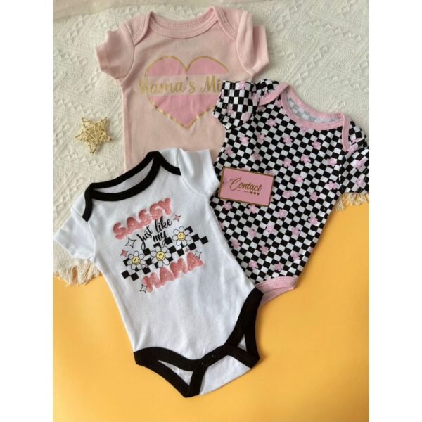 Bodysuit Lengan Pendek Isi 3 Baby Boy dan Girl Bahan Katun Untuk Anak Laki Laki dan Perempuan Usia Newborn Sampai 9 Bulan - Gambar 10