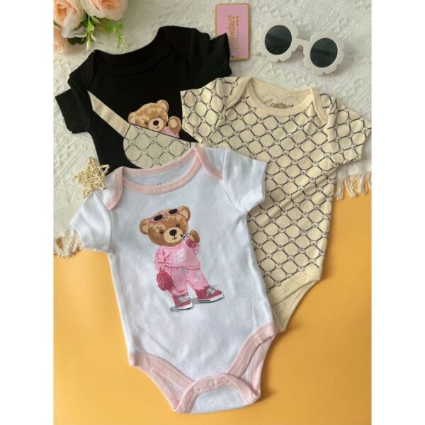 Bodysuit Lengan Pendek Isi 3 Baby Boy dan Girl Bahan Katun Untuk Anak Laki Laki dan Perempuan Usia Newborn Sampai 9 Bulan - Gambar 14