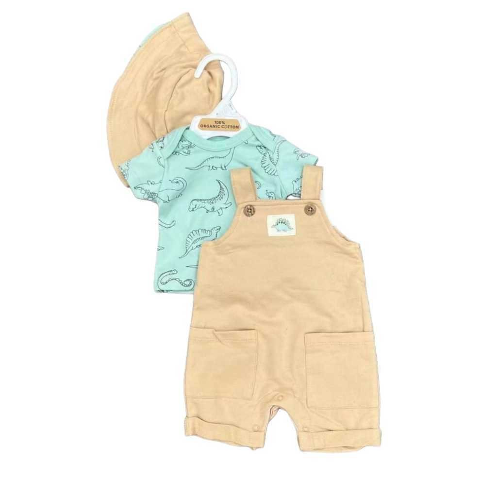 Set Overall 3IN1 Baby Boy Dapat Topi Bahan Katun Premium Import Untuk Anak Laki- Laki Usia Newborn Sampai 24 Bulan - Gambar 3