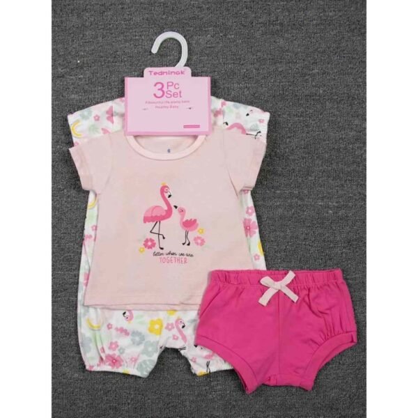TM Setelan 3IN1 Baby Boy & Baby Girl Lengan Pendek Motif Karakter Bahan Katun Premium Import Untuk Anak Usia Newborn Sampai 18 Bulan - Gambar 3