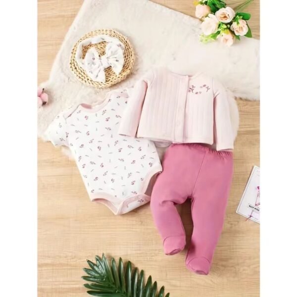 PF Baby Boy Dan Baby Girl Set 4in1 Bulu Motif Lucu Premium Import Untuk Anak Usia Newborn Sampai 9 Bulan - Gambar 3