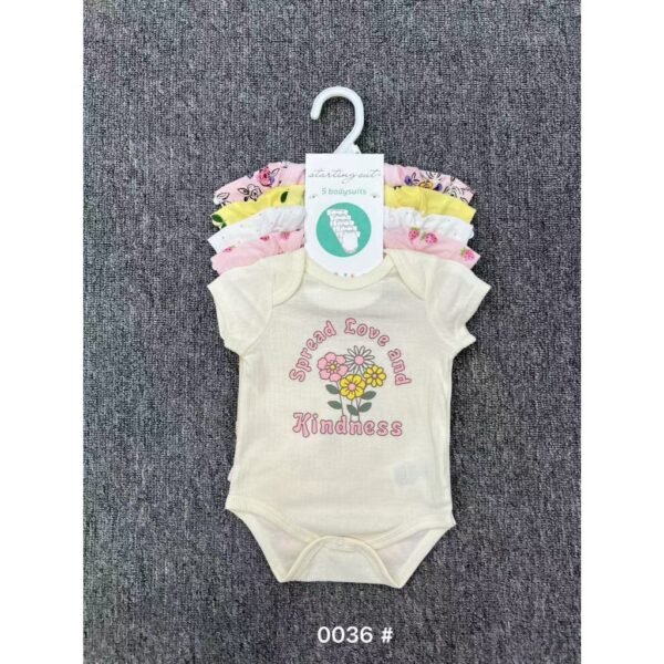 YOURBABYNEEDS Bodysuit Jumper Lengan Pendek Bayi Perempuan dan Bayi Cowok 5in1 Motif Karakter Lucu Berbahan Katun Adem Premium Import Nyaman Digunakan Untuk Bayi Usia Baru Lahir Newborn Sampai 9 Bulan Baru - Gambar 6