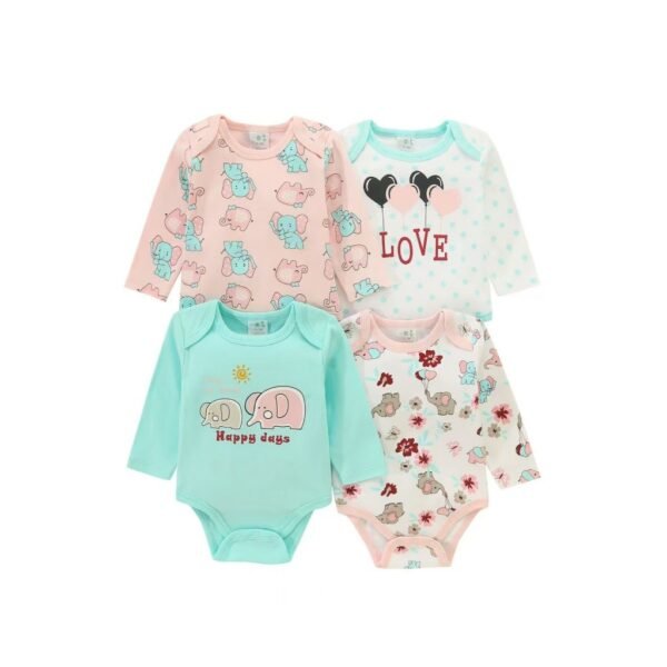 New Bodysuit Lengan Panjang Baby Girl dan Baby Boy 4in1 Premium Import Untuk Anak Usia Newborn Sampai 9 Bulan - Gambar 11