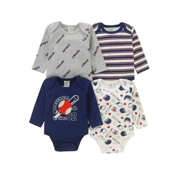 New Bodysuit Lengan Panjang Baby Girl dan Baby Boy 4in1 Premium Import Untuk Anak Usia Newborn Sampai 9 Bulan - Gambar 5