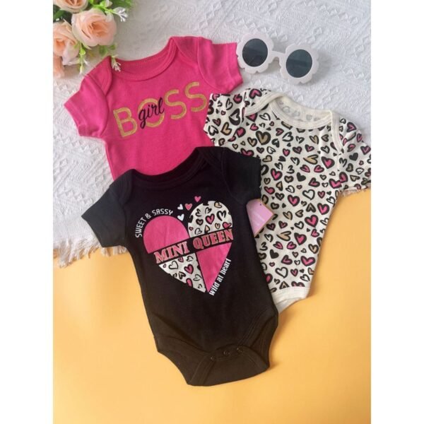 Bodysuit Lengan Pendek Isi 3 Baby Boy dan Girl Bahan Katun Untuk Anak Laki Laki dan Perempuan Usia Newborn Sampai 9 Bulan - Gambar 7