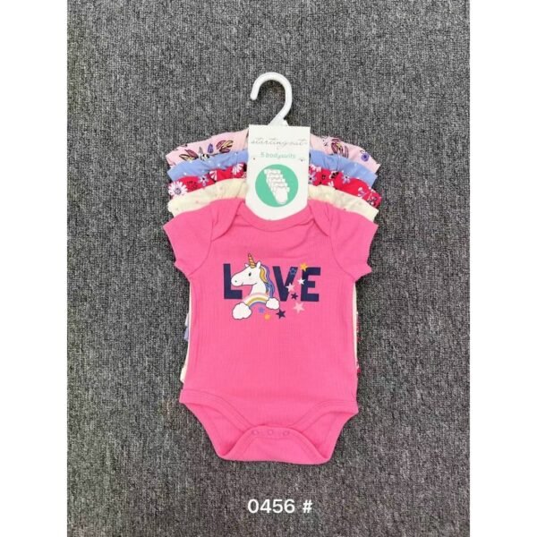 YOURBABYNEEDS Bodysuit Jumper Lengan Pendek Bayi Perempuan dan Bayi Cowok 5in1 Motif Karakter Lucu Berbahan Katun Adem Premium Import Nyaman Digunakan Untuk Bayi Usia Baru Lahir Newborn Sampai 9 Bulan Baru - Gambar 3