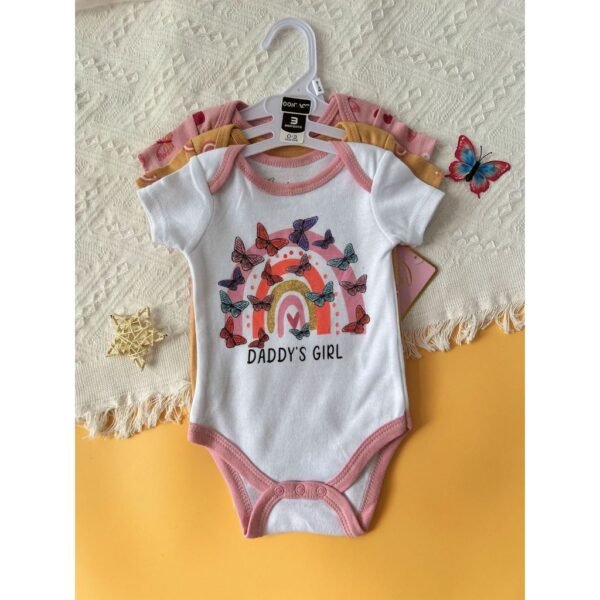 Bodysuit Lengan Pendek Isi 3 Baby Boy dan Girl Bahan Katun Untuk Anak Laki Laki dan Perempuan Usia Newborn Sampai 9 Bulan - Gambar 9