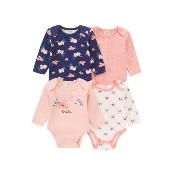 New Bodysuit Lengan Panjang Baby Girl dan Baby Boy 4in1 Premium Import Untuk Anak Usia Newborn Sampai 9 Bulan - Gambar 9