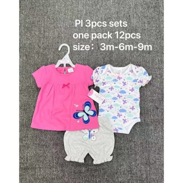 Setelan Bodysuit Bayi Perempuan 3in1 Celana  POP Kualitas Premium Import Untuk Bayi Usia Newborn sampai 9 Bulan - Gambar 4