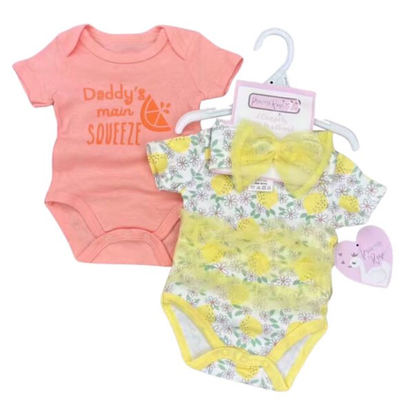 Tiny 3IN1 Bodysuit Baby Cewe Dapat Bendo Bahan Katun Untuk Anak Perempuan Usia Newborn Sampai 9 Bulan - Gambar 7