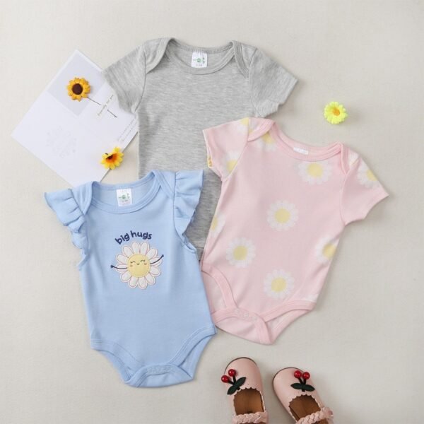 Bodysuit 3in1 Baby Girl dan Boy Bahan Katun Kualitas Premium Import Nyaman Digunakan Untuk Anak Usia Newborn Sampai 9 Bulan - Gambar 2