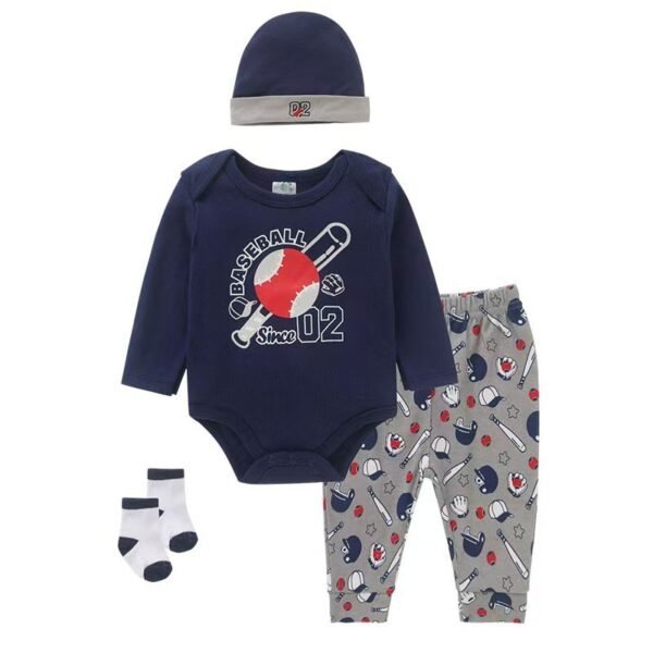 PF 4in1 Bodysuit dan Celana Dapat Topi Kaos Kaki Bahan Premium Import Digunakan Anak Newborn Sampai 12 Bulan - Gambar 11