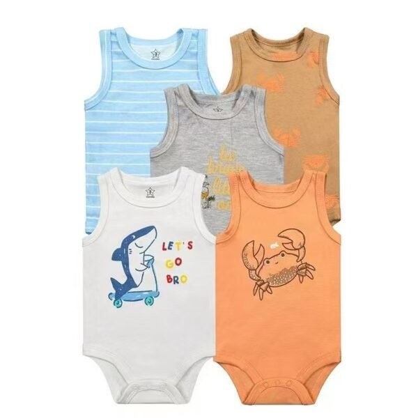 Set Bodysuit Kutung 5IN1 Baby Girl dan Boy Bahan Katun Untuk Anak Laki-Laki dan Perempuan Usia Newborn Sampai 12 Bulan - Gambar 8
