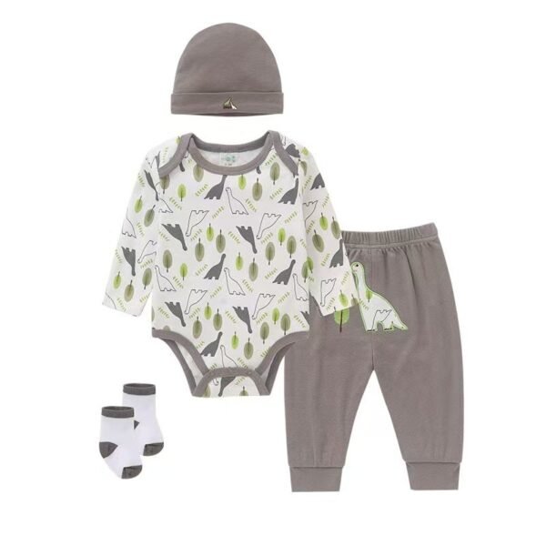 PF 4in1 Bodysuit dan Celana Dapat Topi Kaos Kaki Bahan Premium Import Digunakan Anak Newborn Sampai 12 Bulan - Gambar 3