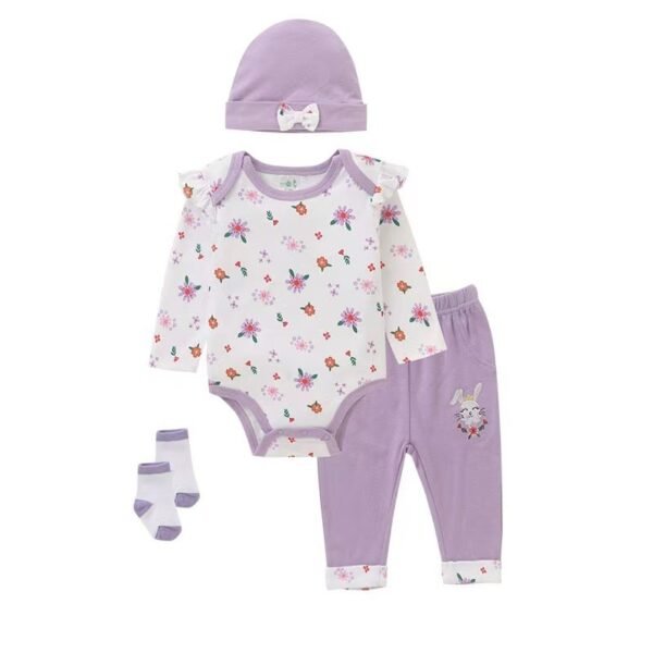 PF 4in1 Bodysuit dan Celana Dapat Topi Kaos Kaki Bahan Premium Import Digunakan Anak Newborn Sampai 12 Bulan - Gambar 10