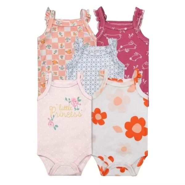 Set Bodysuit Kutung 5IN1 Baby Girl dan Boy Bahan Katun Untuk Anak Laki-Laki dan Perempuan Usia Newborn Sampai 12 Bulan - Gambar 3