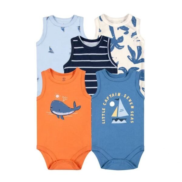 Set Bodysuit Kutung 5IN1 Baby Girl dan Boy Bahan Katun Untuk Anak Laki-Laki dan Perempuan Usia Newborn Sampai 12 Bulan - Gambar 9