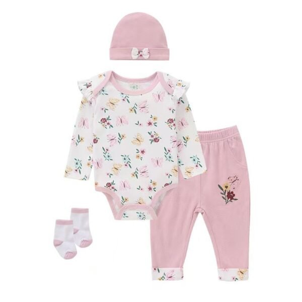 PF 4in1 Bodysuit dan Celana Dapat Topi Kaos Kaki Bahan Premium Import Digunakan Anak Newborn Sampai 12 Bulan - Gambar 6