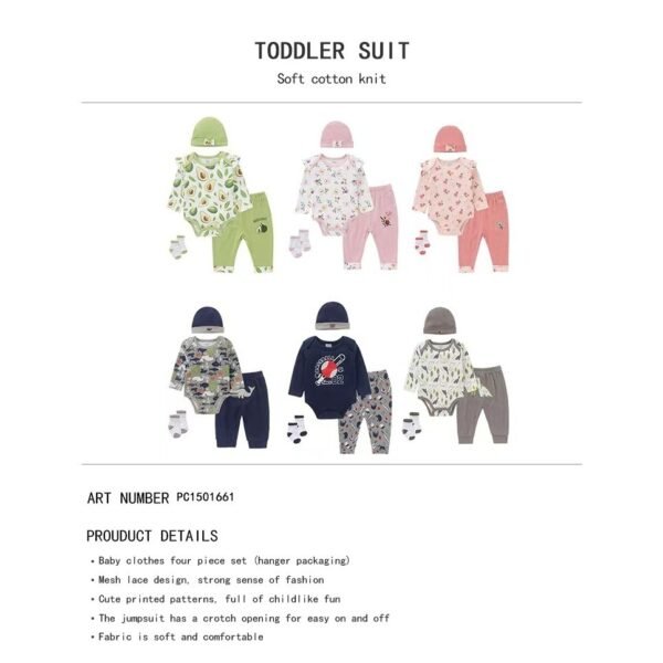 PF 4in1 Bodysuit dan Celana Dapat Topi Kaos Kaki Bahan Premium Import Digunakan Anak Newborn Sampai 12 Bulan
