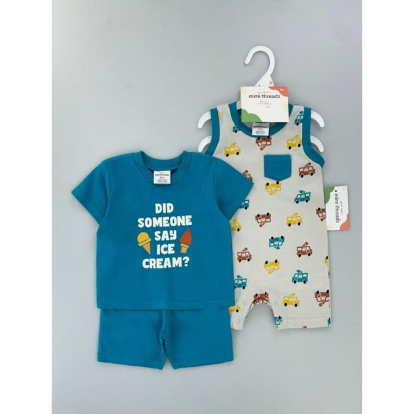 Set 3in1 Romper Motif Karakter Bahan Premium Import Untuk Anak Laki Laki Usia Newborn Sampai 18 Bulan - Gambar 3