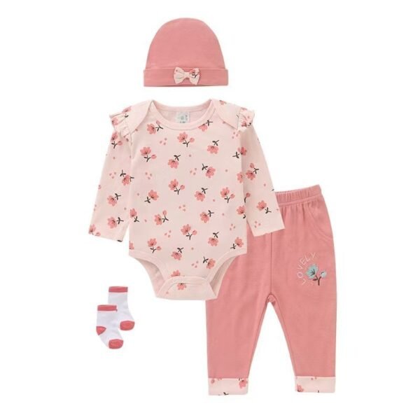 PF 4in1 Bodysuit dan Celana Dapat Topi Kaos Kaki Bahan Premium Import Digunakan Anak Newborn Sampai 12 Bulan - Gambar 13