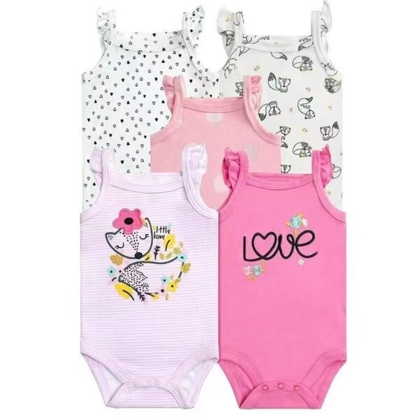 Set Bodysuit Kutung 5IN1 Baby Girl dan Boy Bahan Katun Untuk Anak Laki-Laki dan Perempuan Usia Newborn Sampai 12 Bulan - Gambar 12