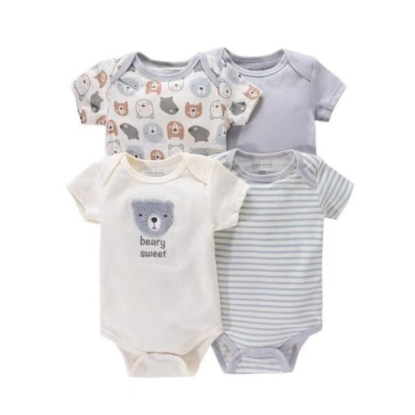 Bodysuit Set Baby Girl dan Baby Boy 4in1 Motif Karakter Premium Import Untuk Anak Usia Newborn Sampai 9 Bulan - Gambar 4