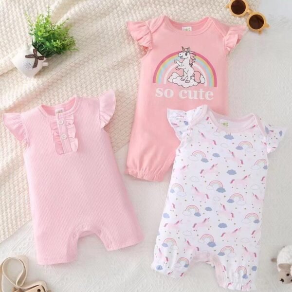 Romper Bodysuit Anak Perempuan Full Motif Karakter Bahan Premium Import Untuk Anak Usia Newborn Sampai 18 Bulan - Gambar 10
