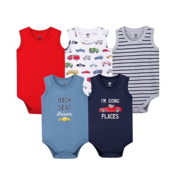 Set Bodysuit Kutung 5IN1 Baby Cowo dan Cewe Dapat Bandana Pita Bahan Katun Untuk Anak Laki-Laki dan Perempuan Usia Newborn Sampai 12 Bulan - Gambar 13