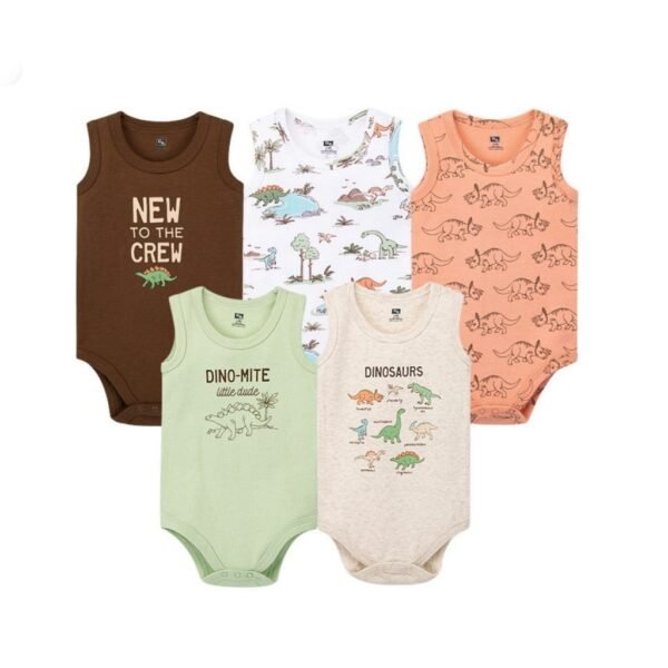 Set Bodysuit Kutung 5IN1 Baby Cowo dan Cewe Dapat Bandana Pita Bahan Katun Untuk Anak Laki-Laki dan Perempuan Usia Newborn Sampai 12 Bulan - Gambar 10