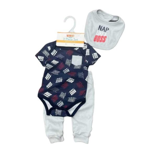 Setelan Bodysuit Bayi  Lengan Pendek Dapat Bib Atau Pita Lucu Bahan Katun Premium Untuk Anak Usia Newborn Sampai 12 Bulan - Gambar 2