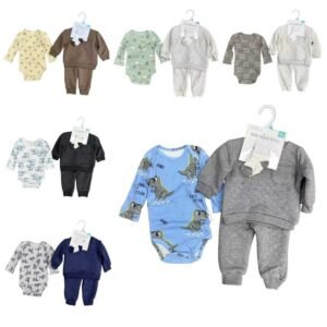 Setelan 4in1 Cowo Dapat Bodysuit Bayi  Lengan Panjang Lucu Bahan Katun Premium Untuk Anak Usia 3 Bulan Sampai 24 Bulan