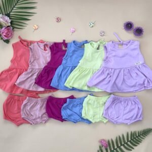 Oneset Bayi Perempuan Calea Polos Bahan Kaos Katun Untuk Anak Usia Newborn Sampai 12 Bulan