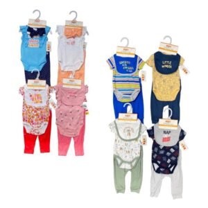 Setelan Bodysuit Bayi  Lengan Pendek Dapat Bib Atau Pita Lucu Bahan Katun Premium Untuk Anak Usia Newborn Sampai 12 Bulan