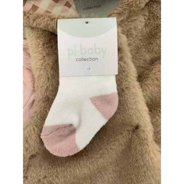 Setelan 4in1 Bodysuit Lengan Panjang Baby Cewe Dapat Vest Bulu Topi Lucu Bahan Katun Untuk Anak Perempuan Usia Newborn Sampai 12 Bulan - Gambar 5