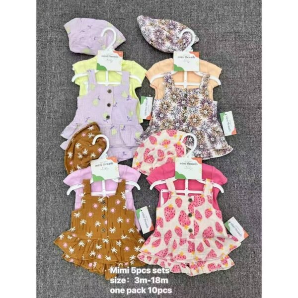 2Set Setelan Dapat Topi Bayi Perempuan Kualitas Premium Import Untuk Anak Usia Newborn Sampai 18 Bulan