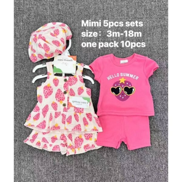 2Set Setelan Dapat Topi Bayi Perempuan Kualitas Premium Import Untuk Anak Usia Newborn Sampai 18 Bulan - Gambar 5