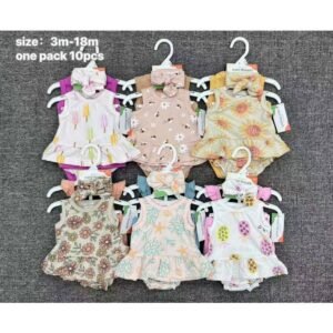 Baby Set 5in1 Anak Perempuan Full Motif Karakter Premium Import Untuk Anak Usia Newborn Sampai 18 Bulan