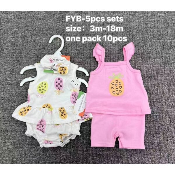 Baby Set 5in1 Anak Perempuan Full Motif Karakter Premium Import Untuk Anak Usia Newborn Sampai 18 Bulan - Gambar 11