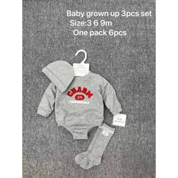 Baby Set 3in1 Anak Perempuan dan Anak Laki Laki Bodysuit Lengan Panjang Dapat Kaos Kaki Full Motif Karakter Premium Import Untuk Anak Usia Newborn Sampai 9 Bulan - Gambar 4