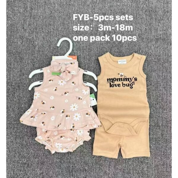 Baby Set 5in1 Anak Perempuan Full Motif Karakter Premium Import Untuk Anak Usia Newborn Sampai 18 Bulan - Gambar 9