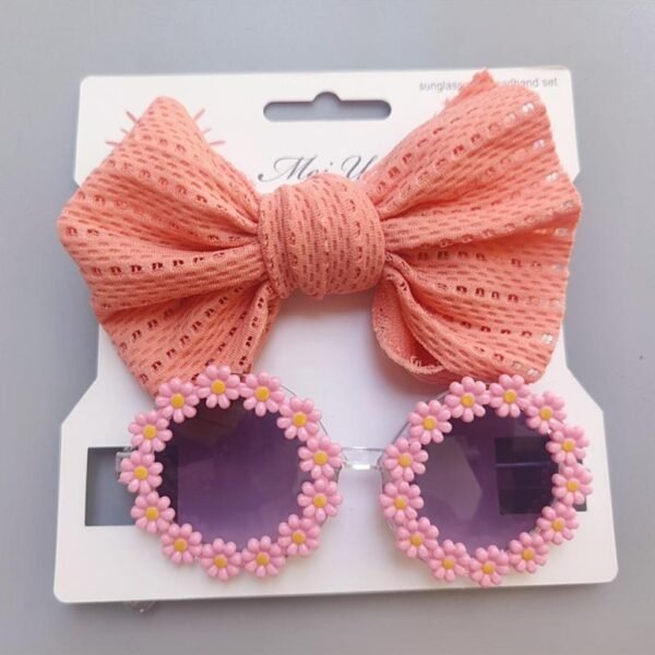 Kacamata dan Bendo Anak Lucu Princess Vibe Polos Untuk Baby Girl Usia 0-3 Tahun Accessories Bayi - Gambar 3